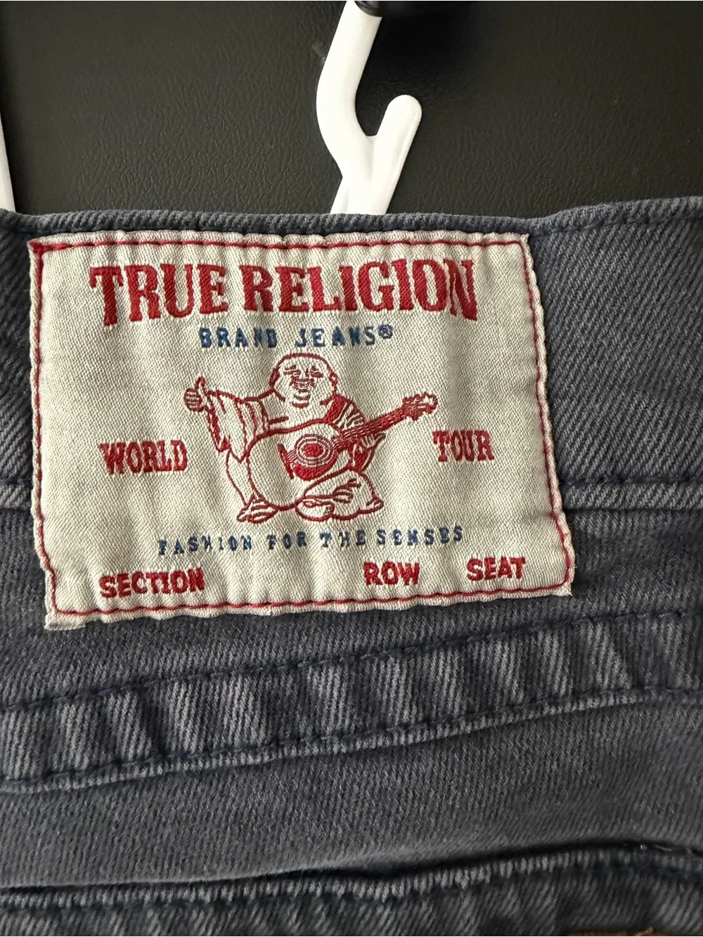 True Religion Men's Skinny Ripped Jeans in Faded Charcoal